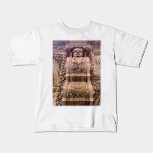 Stone cartel and volute with carved angel Kids T-Shirt